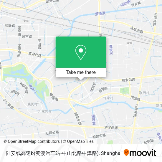 陆安线高速b(黄渡汽车站-中山北路中潭路) map