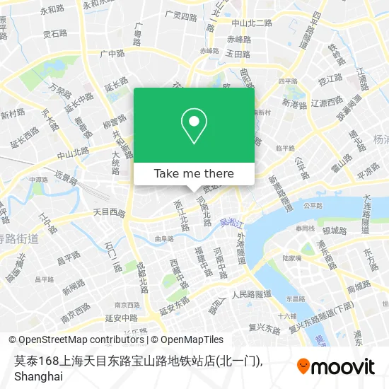 莫泰168上海天目东路宝山路地铁站店(北一门) map