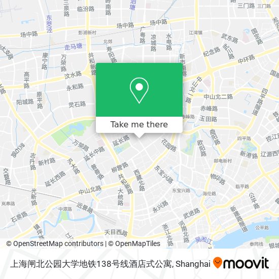 上海闸北公园大学地铁138号线酒店式公寓 map