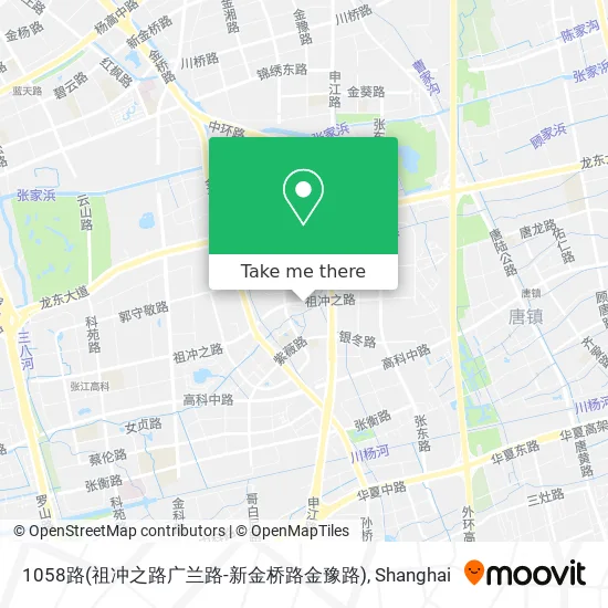1058路(祖冲之路广兰路-新金桥路金豫路) map