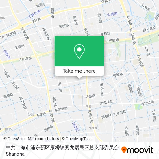 中共上海市浦东新区康桥镇秀龙居民区总支部委员会 map