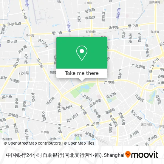 中国银行24小时自助银行(闸北支行营业部) map
