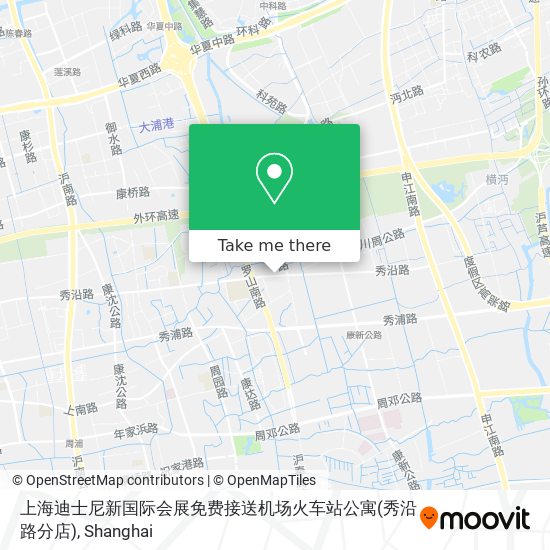上海迪士尼新国际会展免费接送机场火车站公寓(秀沿路分店) map
