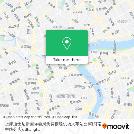 上海迪士尼新国际会展免费接送机场火车站公寓(河南中路分店) map