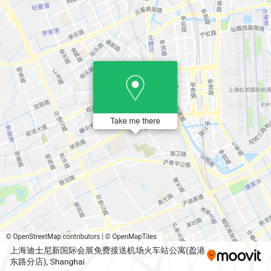 上海迪士尼新国际会展免费接送机场火车站公寓(盈港东路分店) map