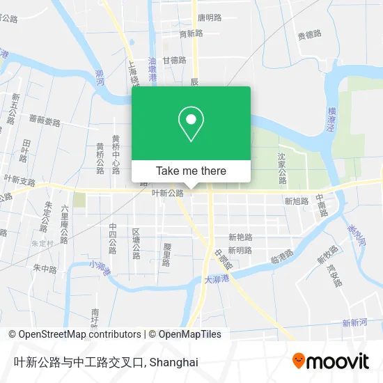 叶新公路与中工路交叉口 map