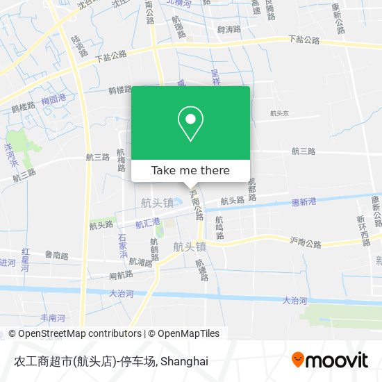 农工商超市(航头店)-停车场 map