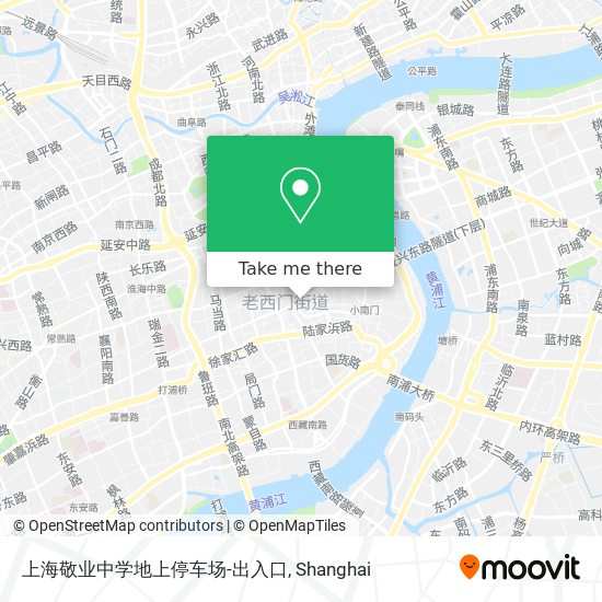 上海敬业中学地上停车场-出入口 map