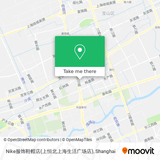 Nike服饰鞋帽店(上恒北上海生活广场店) map