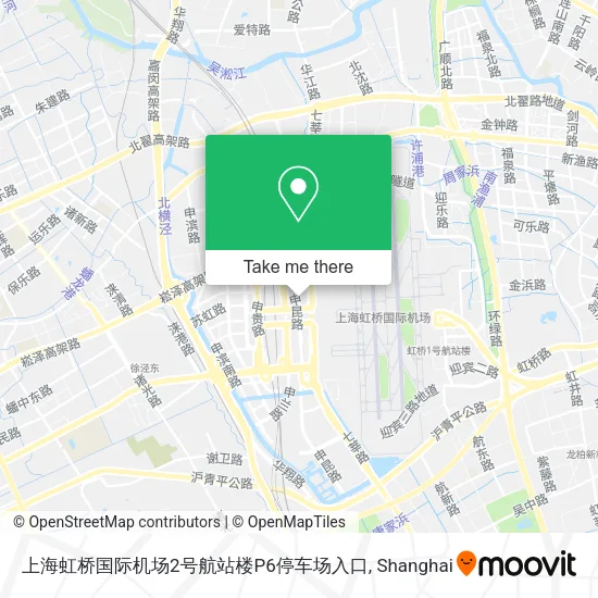 上海虹桥国际机场2号航站楼P6停车场入口 map