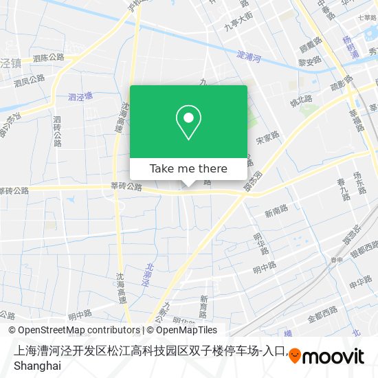 上海漕河泾开发区松江高科技园区双子楼停车场-入口 map