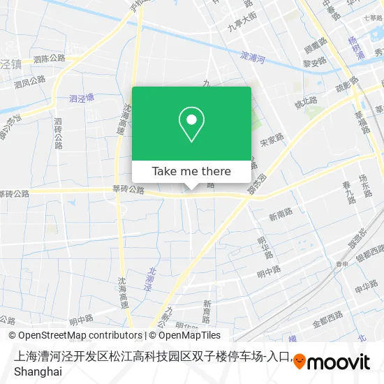 上海漕河泾开发区松江高科技园区双子楼停车场-入口 map
