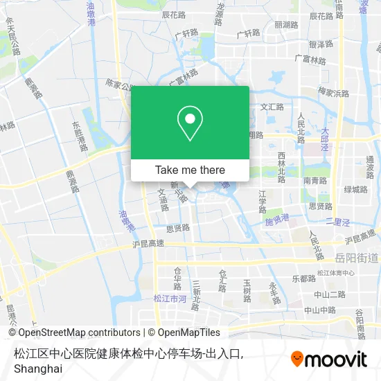 松江区中心医院健康体检中心停车场-出入口 map