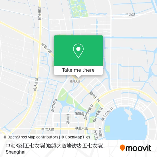 申港3路[五七农场](临港大道地铁站-五七农场) map