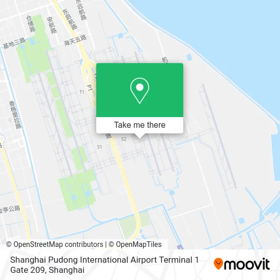 Shanghai Pudong International Airport Terminal 1 Gate 209 map