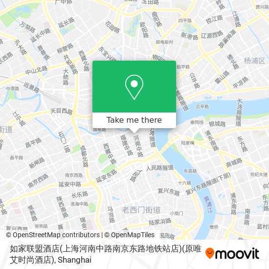 如家联盟酒店(上海河南中路南京东路地铁站店)(原唯艾时尚酒店) map