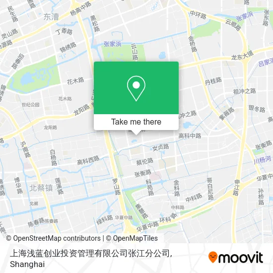 上海浅蓝创业投资管理有限公司张江分公司 map