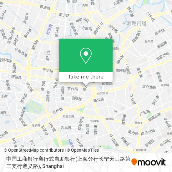 中国工商银行离行式自助银行(上海分行长宁天山路第二支行遵义路) map