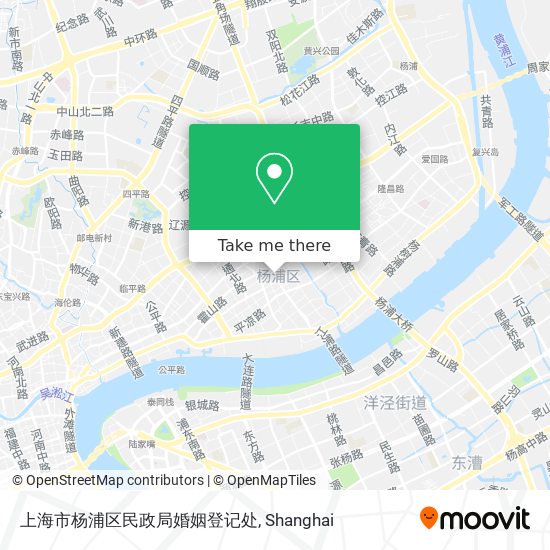 上海市杨浦区民政局婚姻登记处 map
