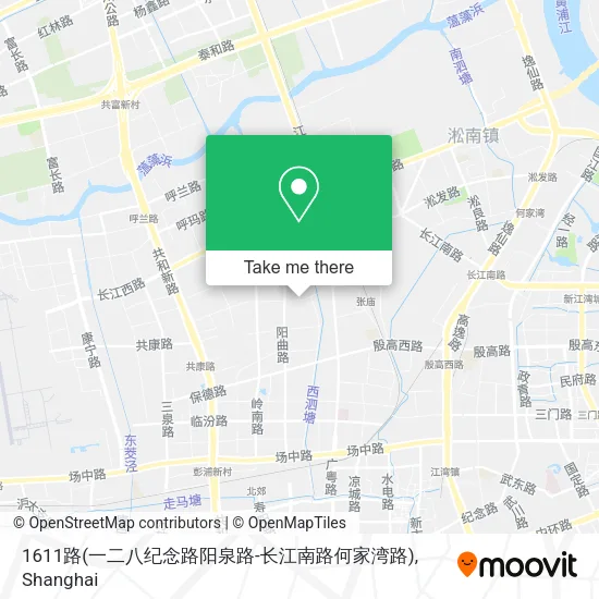 1611路(一二八纪念路阳泉路-长江南路何家湾路) map