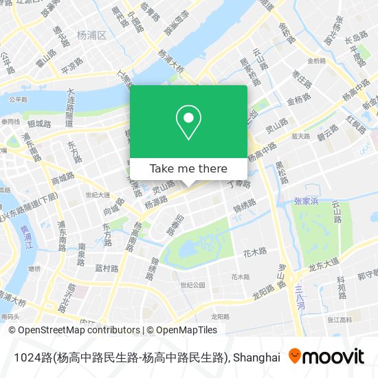 1024路(杨高中路民生路-杨高中路民生路) map