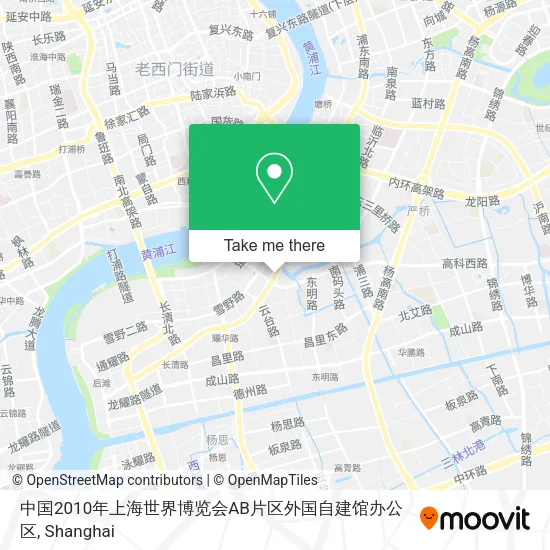 中国2010年上海世界博览会AB片区外国自建馆办公区 map