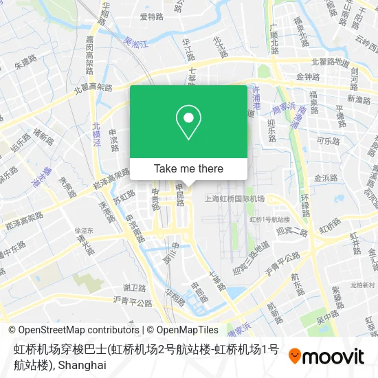 虹桥机场穿梭巴士(虹桥机场2号航站楼-虹桥机场1号航站楼) map