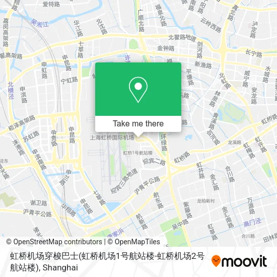 虹桥机场穿梭巴士(虹桥机场1号航站楼-虹桥机场2号航站楼) map