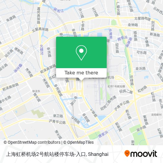 上海虹桥机场2号航站楼停车场-入口 map