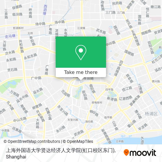 上海外国语大学贤达经济人文学院(虹口校区东门) map