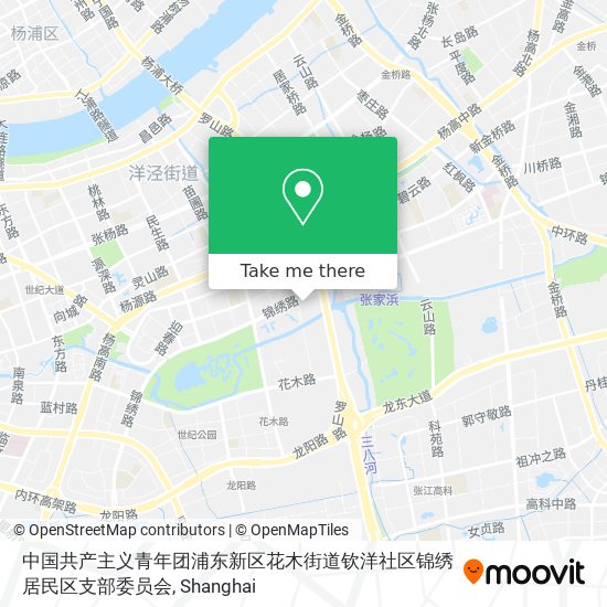 中国共产主义青年团浦东新区花木街道钦洋社区锦绣居民区支部委员会 map