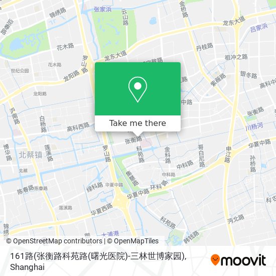 161路(张衡路科苑路(曙光医院)-三林世博家园) map