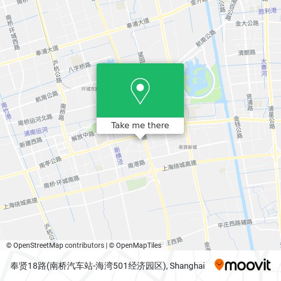 奉贤18路(南桥汽车站-海湾501经济园区) map