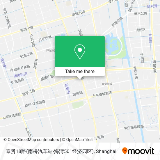 奉贤18路(南桥汽车站-海湾501经济园区) map