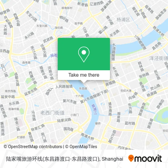 陆家嘴旅游环线(东昌路渡口-东昌路渡口) map