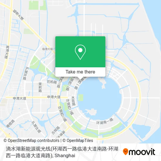 滴水湖新能源观光线(环湖西一路临港大道南路-环湖西一路临港大道南路) map