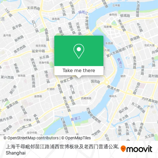 上海千尋毗邻苗江路浦西世博板块及老西门普通公寓 map