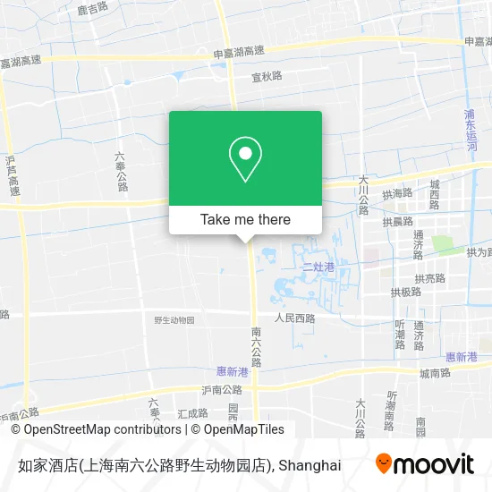 如家酒店(上海南六公路野生动物园店) map