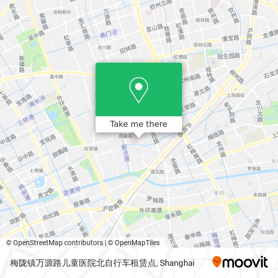 梅陇镇万源路儿童医院北自行车租赁点 map