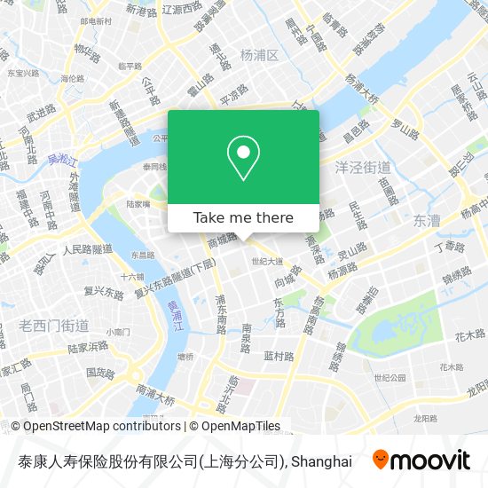 泰康人寿保险股份有限公司(上海分公司) map