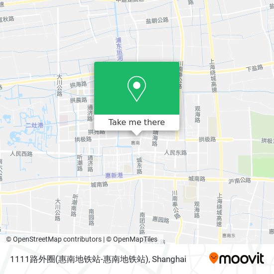 1111路外圈(惠南地铁站-惠南地铁站) map