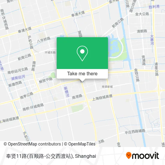 奉贤11路(百顺路-公交西渡站) map