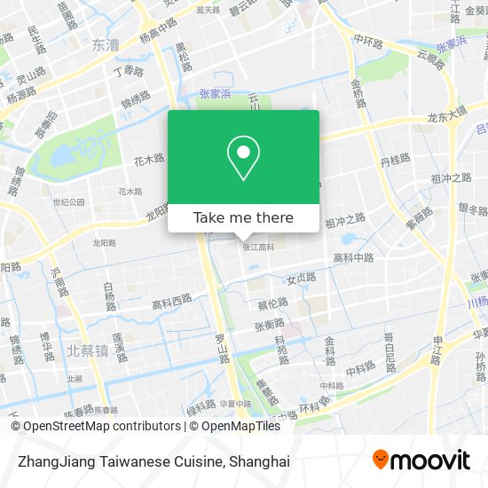 ZhangJiang Taiwanese Cuisine map