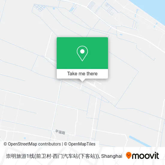 崇明旅游1线(前卫村-西门汽车站(下客站)) map
