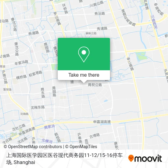 上海国际医学园区医谷现代商务园11-12/15-16停车场 map