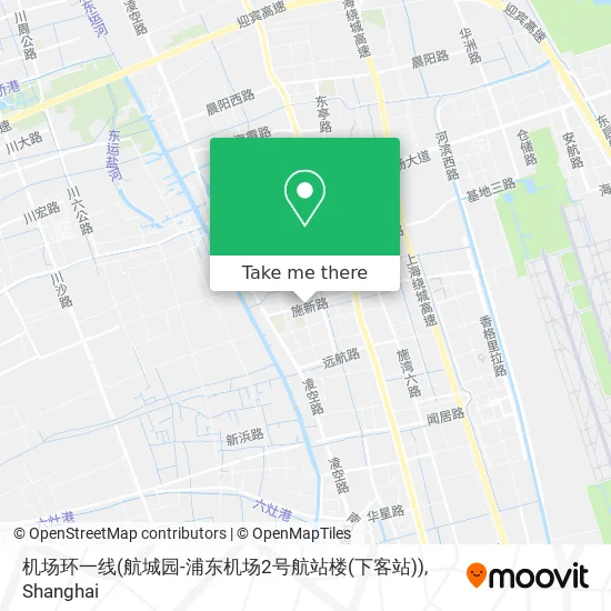 机场环一线(航城园-浦东机场2号航站楼(下客站)) map