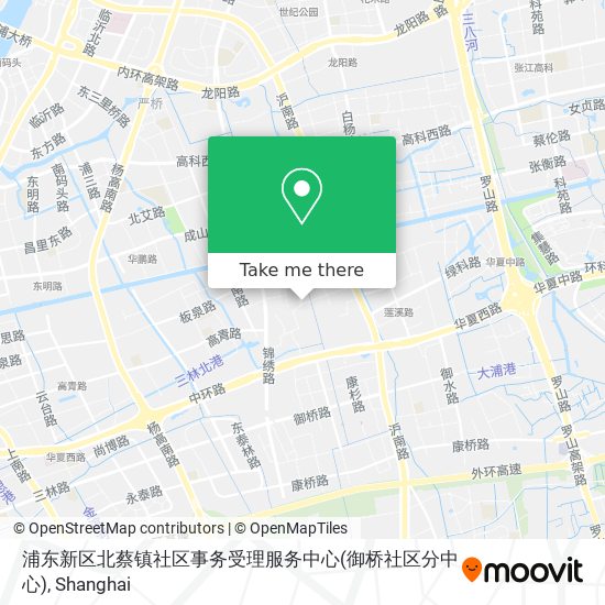 浦东新区北蔡镇社区事务受理服务中心(御桥社区分中心) map