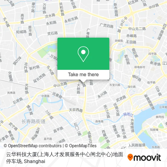 云华科技大厦(上海人才发展服务中心闸北中心)地面停车场 map