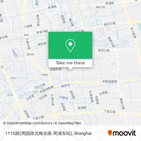 1110路(周园路沈梅东路-周浦东站) map