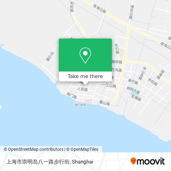 上海市崇明岛八一路步行街 map